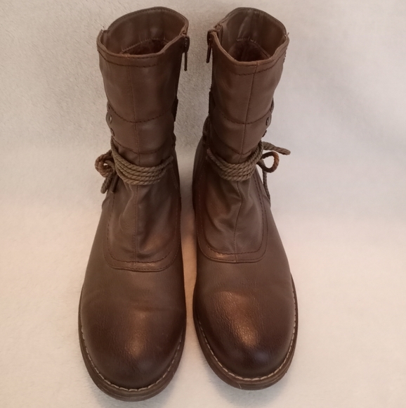 Size 9 Brown Zip Ankle Boots - Picture 3 of 4